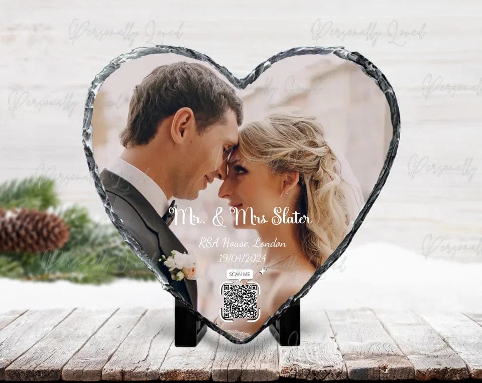 Personalised Photo Heart Slate