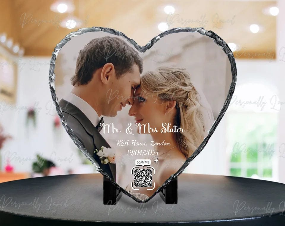 Personalised Photo Heart Slate