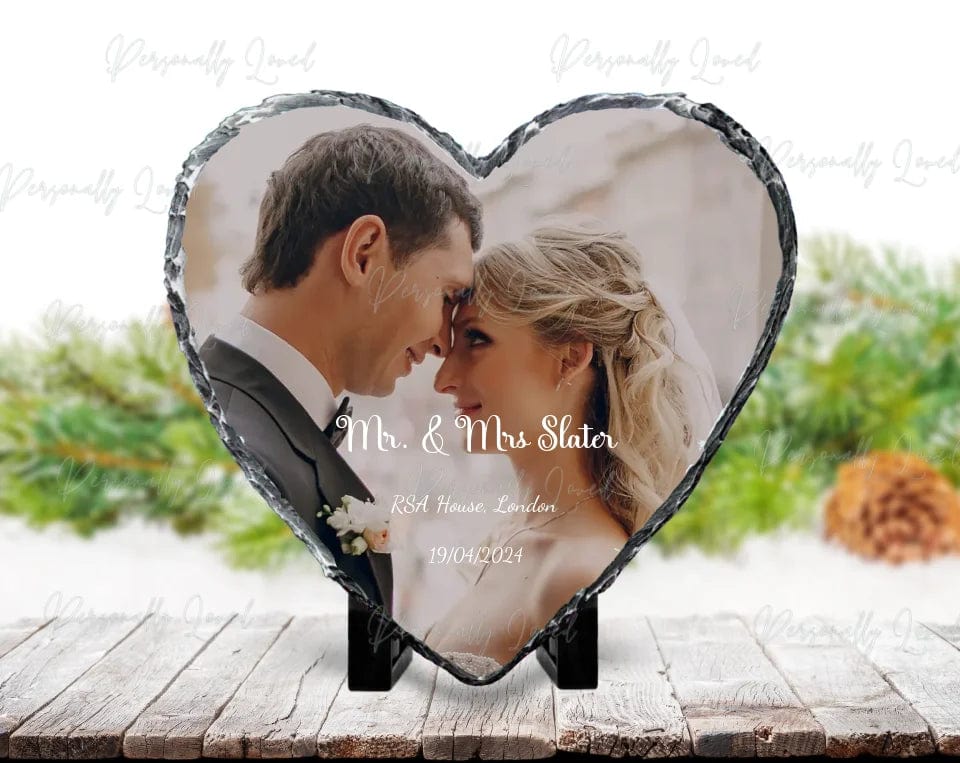 Personalised Photo Heart Slate