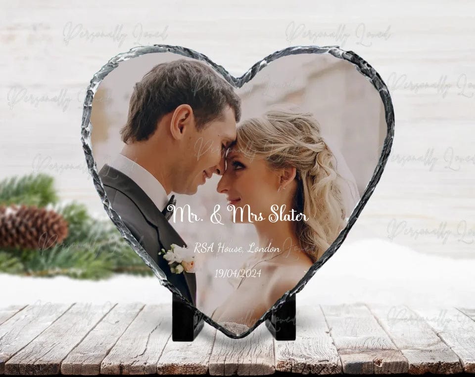 Personalised Photo Heart Slate