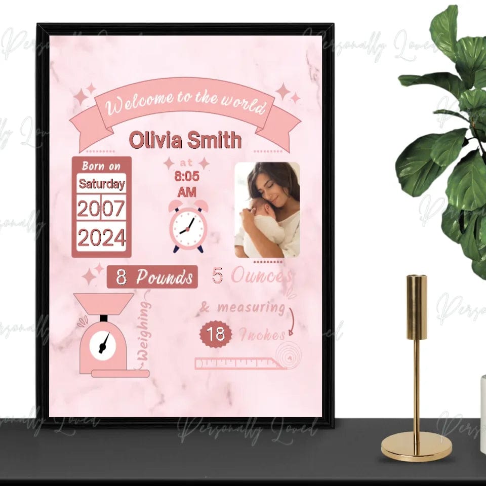 Newborn Announcement Framed Poster