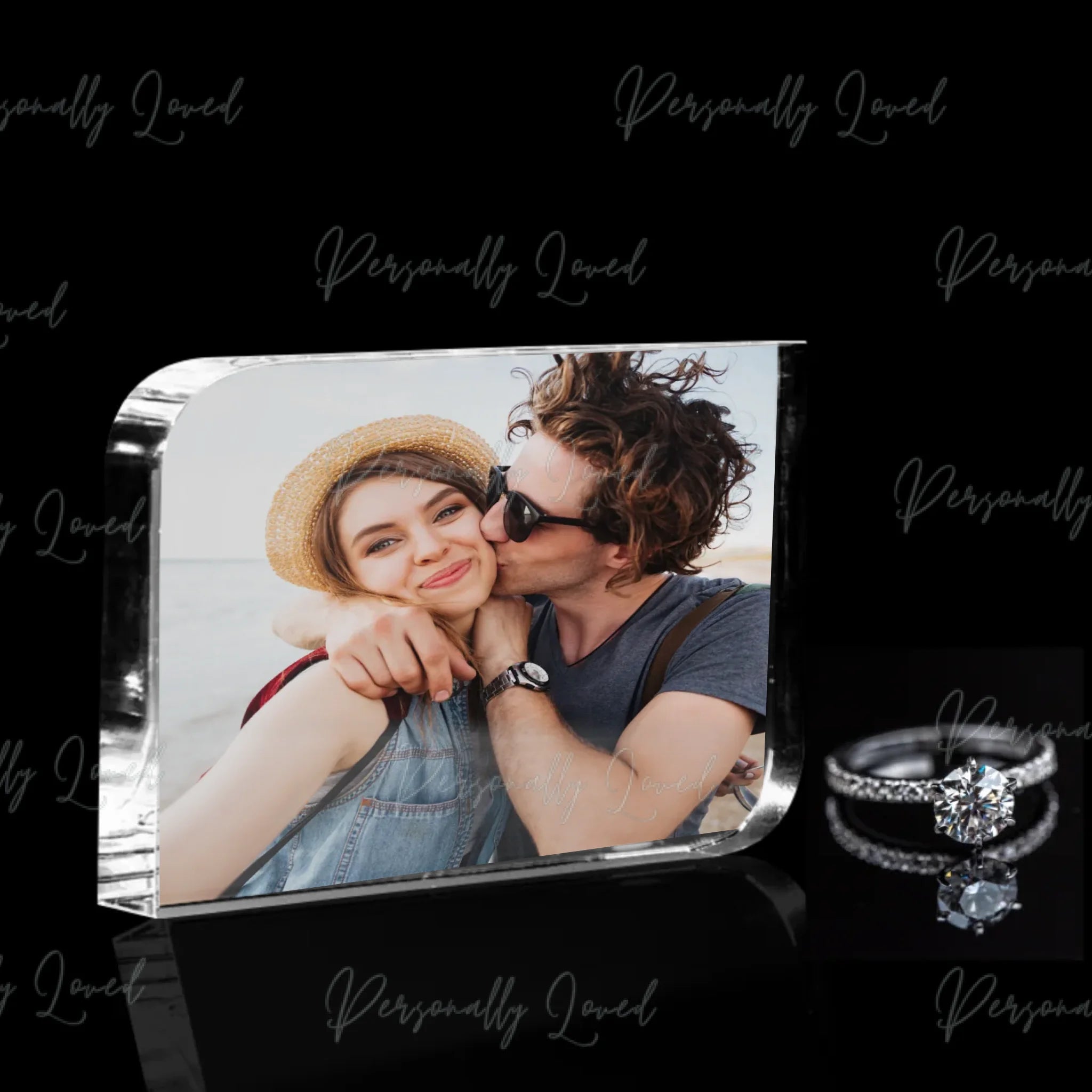 Personalised Photo Crystal Block - Rounded Corners